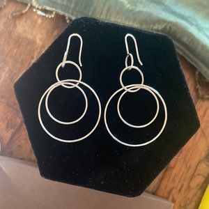 Silpada "Space Out"Earrings W1237 Sterling Silver Hoops